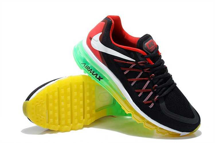 Nike Air Max 2015 beau pas cher basket noir rouge vert nouveau